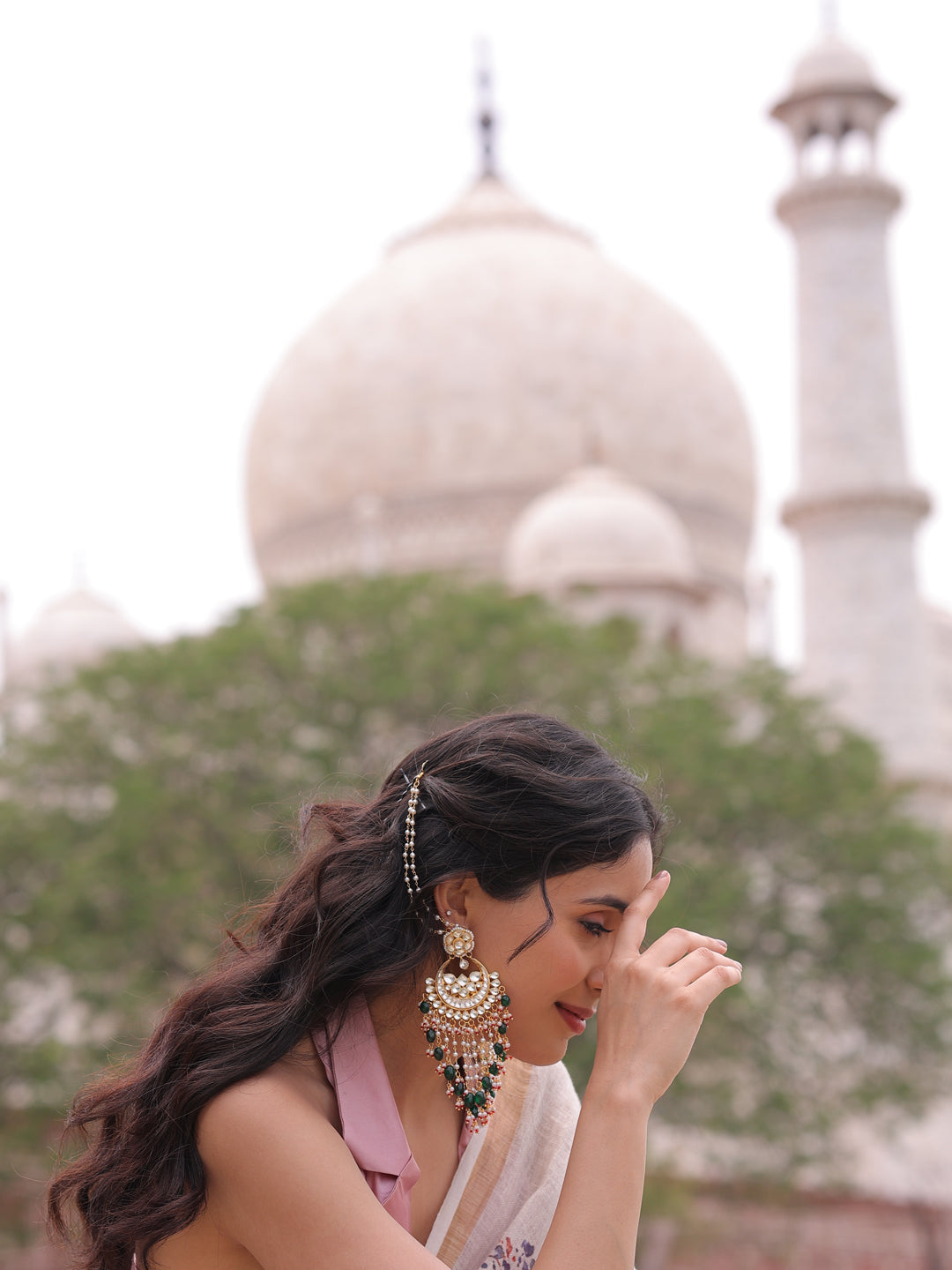 Noor Eternal Glow Kundan Crescent Chand-Bali Earrings