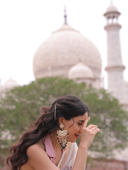Noor Eternal Glow Kundan Crescent Chand-Bali Earrings