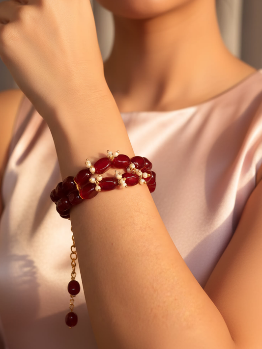Ruby Pearl Bracelet