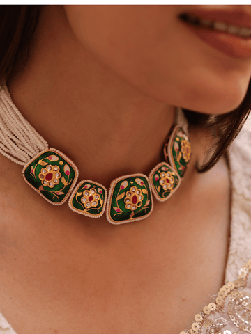 Emerald Enamel Meenakari Set