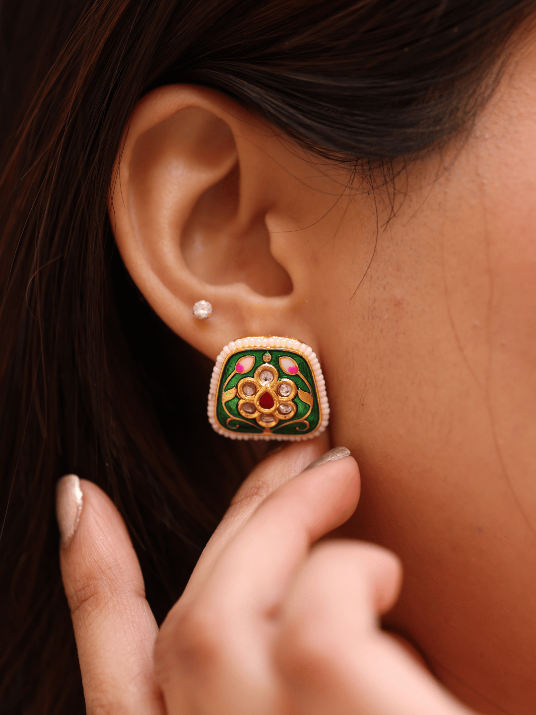 Emerald Enamel Meenakari Set