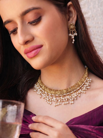 Ivory Grace Carved Pearl Necklace Set