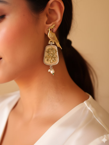 Arishta Majestic Golden Flight Eternal Grace Stud Earrings