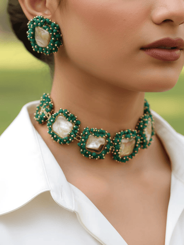 Verdant Pearl Harmony Necklace Set