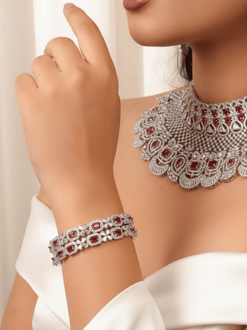 Anvika Ruby Serenade Bangles Of Regal Allure