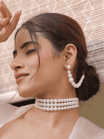 Royal Snow Choker Necklace Set