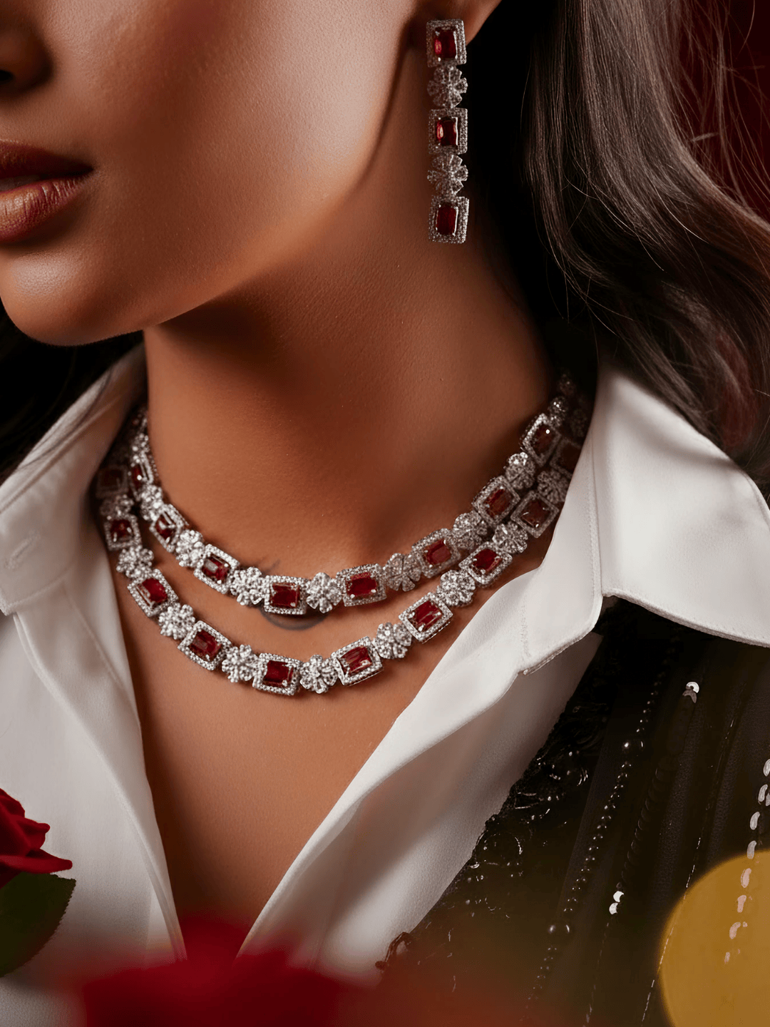 Radiant Layers AD Jewelry Set