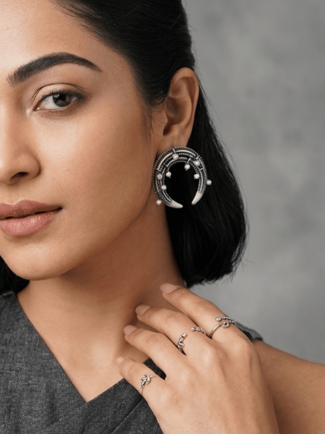 Sofia Grace Crescent German Silver Studs
