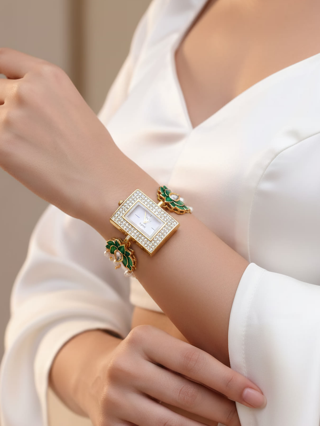 Lotus Glow Square Dial Watch