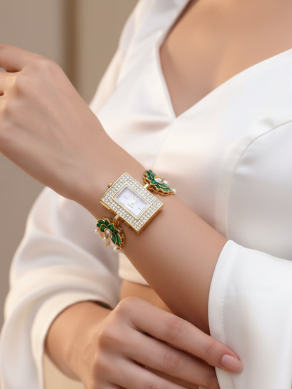 Lotus Glow Square Dial Watch