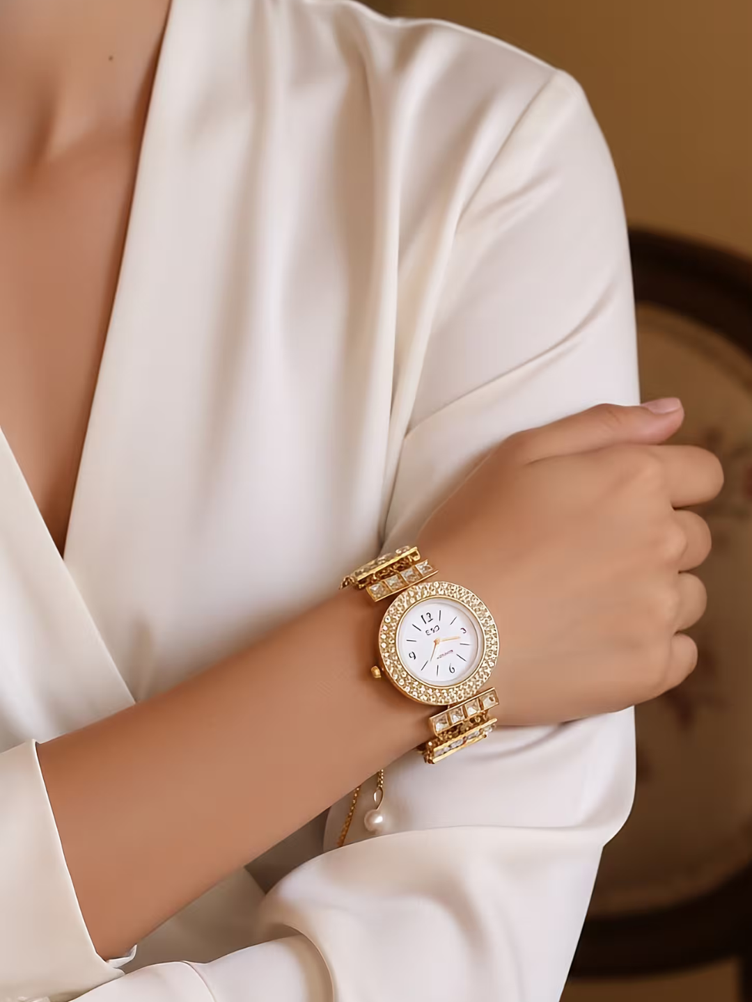Kundan Elegance Bracelet Watch