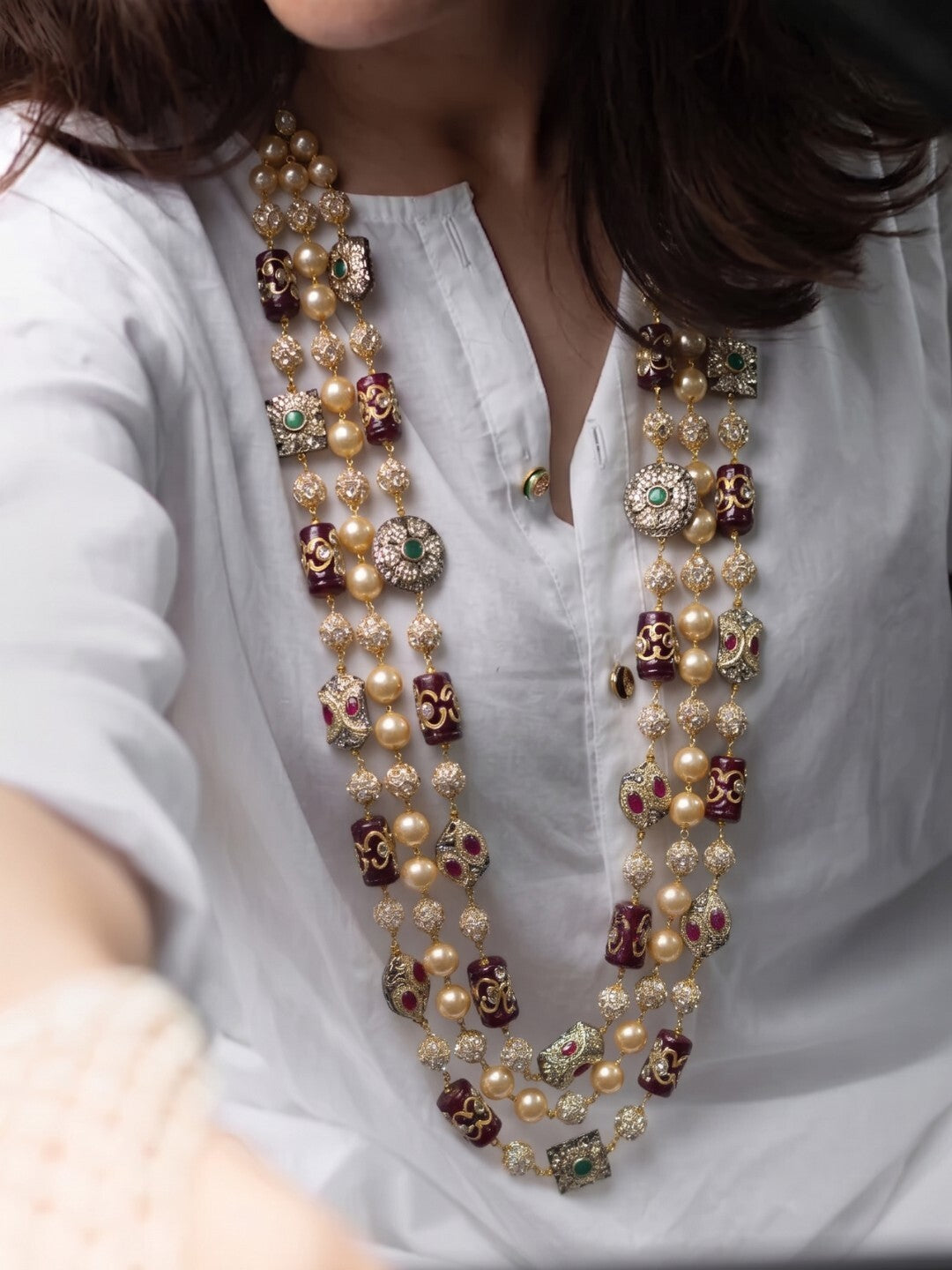 Seraph Handpainted Quartz Necklace Set