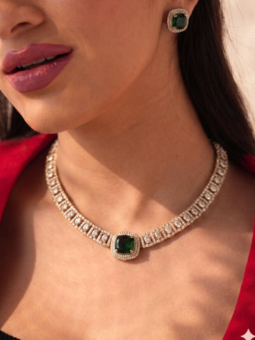 Emerald Glimmer AD Necklace Set