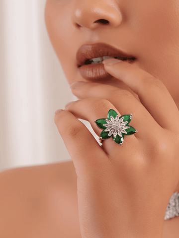 Emerald Petal AD Ring