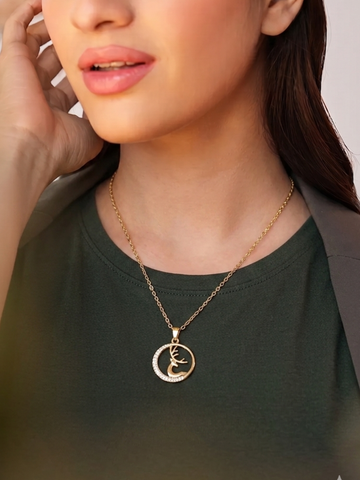 Zaira Deer Pendant Necklace