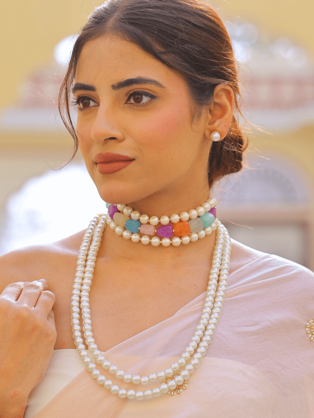 Star Light Multicolor Chokert & Necklace Set