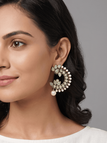 Gold-Toned Brass Crescent Drop Earrings