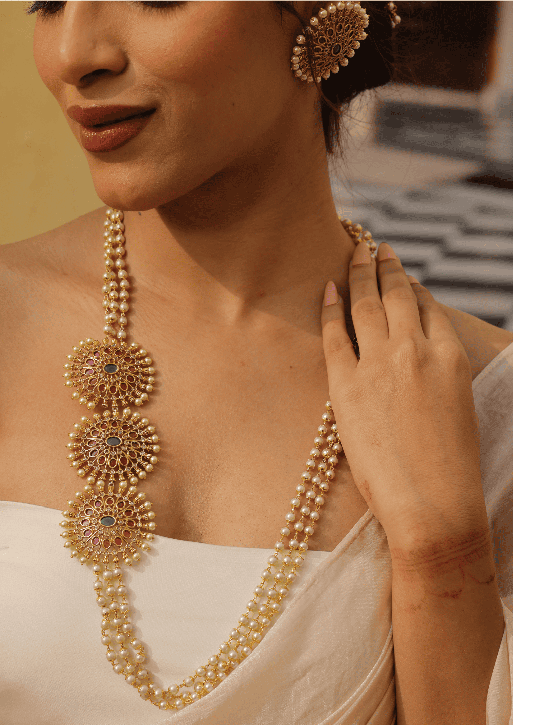 Grace Line Long Necklace Set