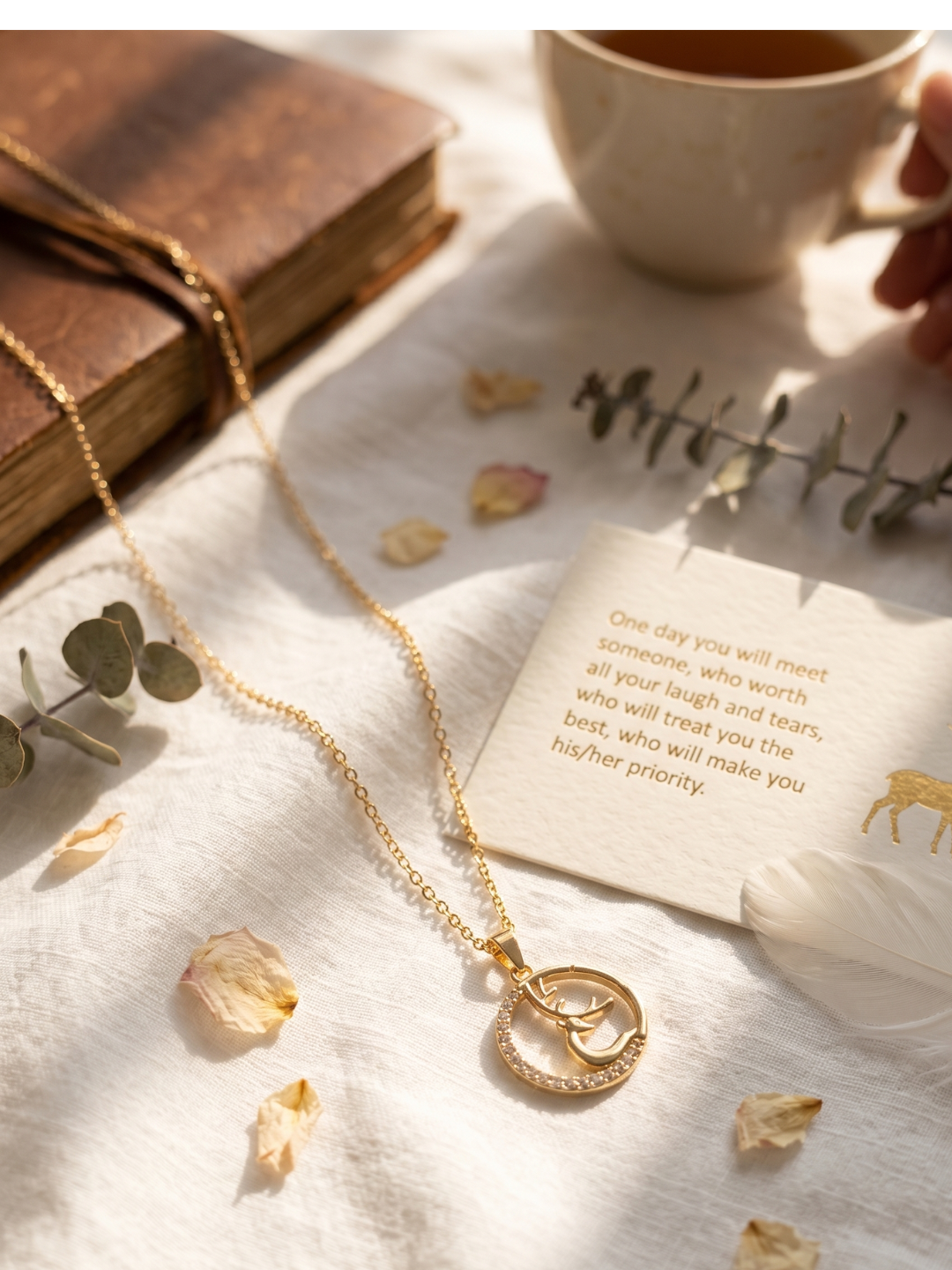 Zaira Deer Pendant Necklace