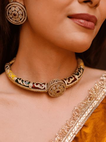 Tricolor Heritage Choker Necklace Set