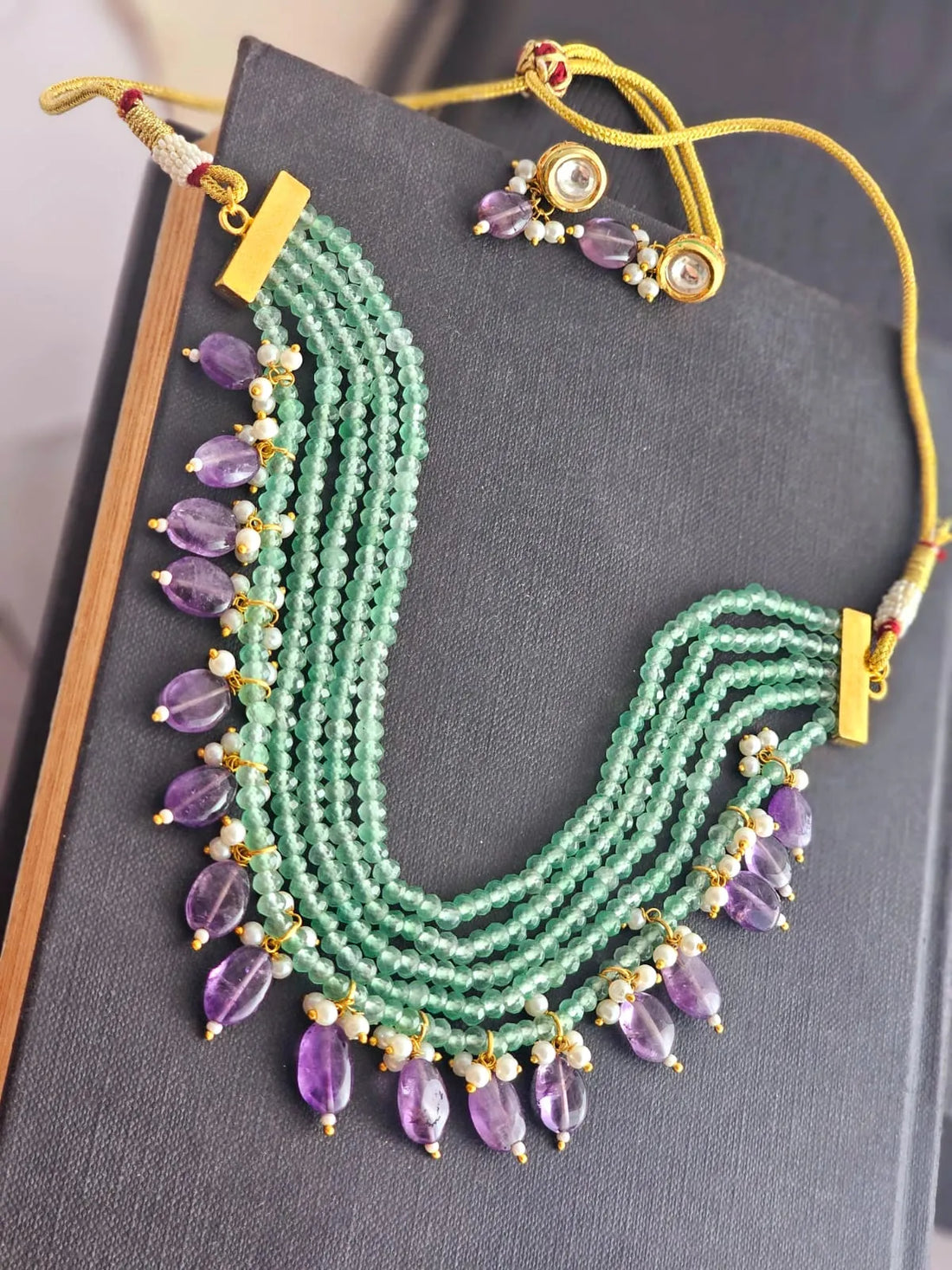 Veda Verdant Glow Gemstone Harmony Necklace Set