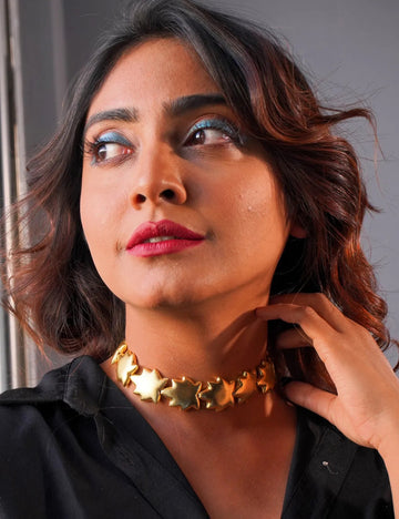 Aurelia Golden Anti-Tarnish Leaf Choker Necklace