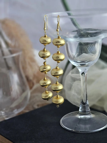 Sona Ratan Gold Ball Drop Earrings With Anti-Tarnish Finish