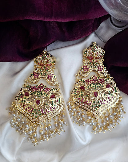 Regal Cascade Jadau Earrings