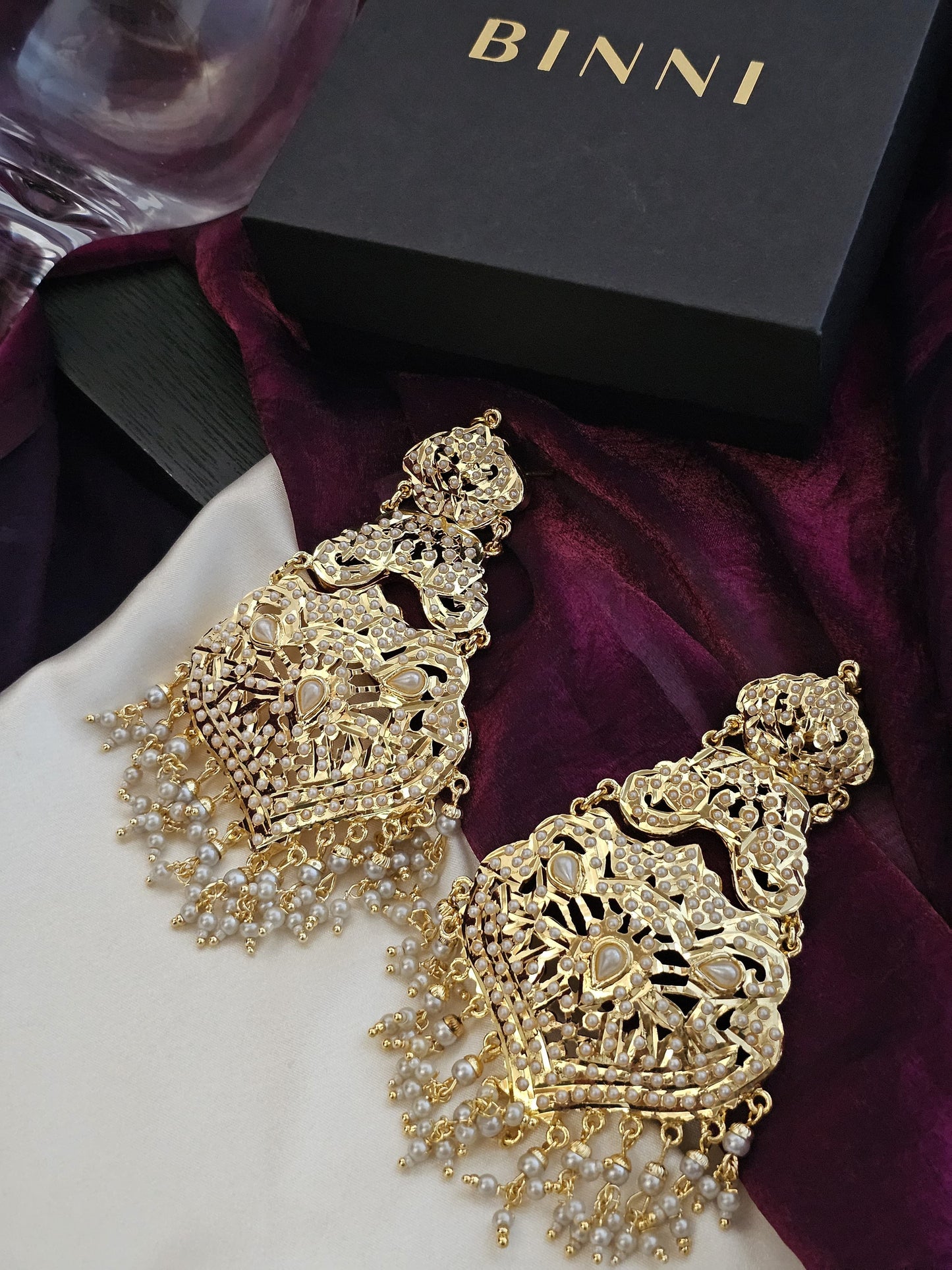 Golden Bloom Seed Pearl Earrings