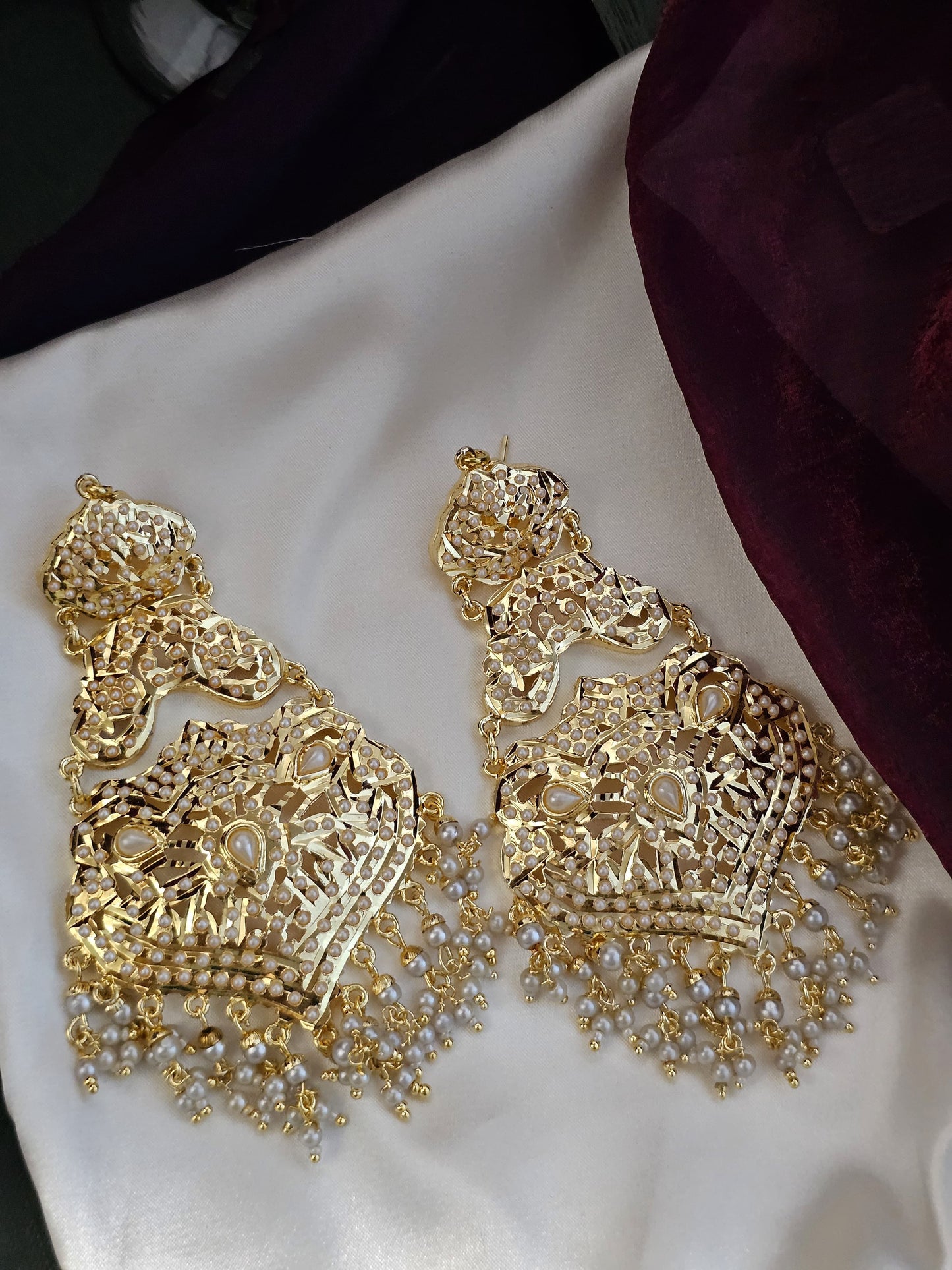 Golden Bloom Seed Pearl Earrings