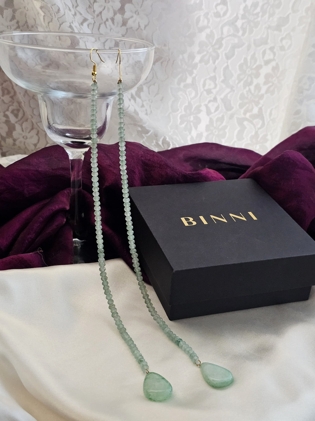 Mint Serenity Onyx Earrings