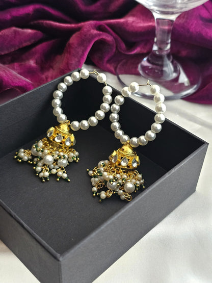 Pearl Harmony Jhumka Hoops