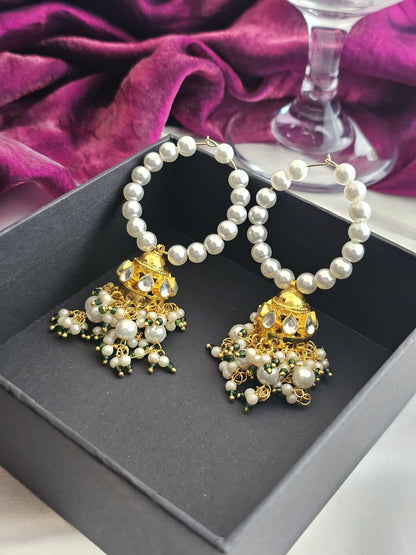 Pearl Harmony Jhumka Hoops