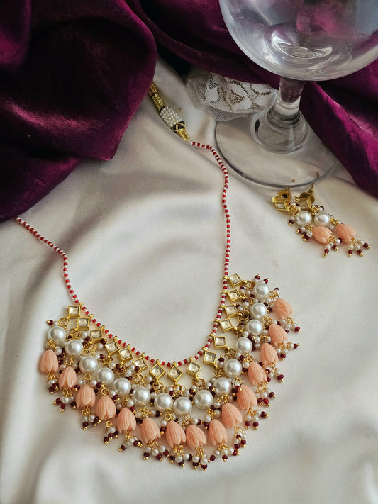 Regal Bloom Kundan Pearl Set