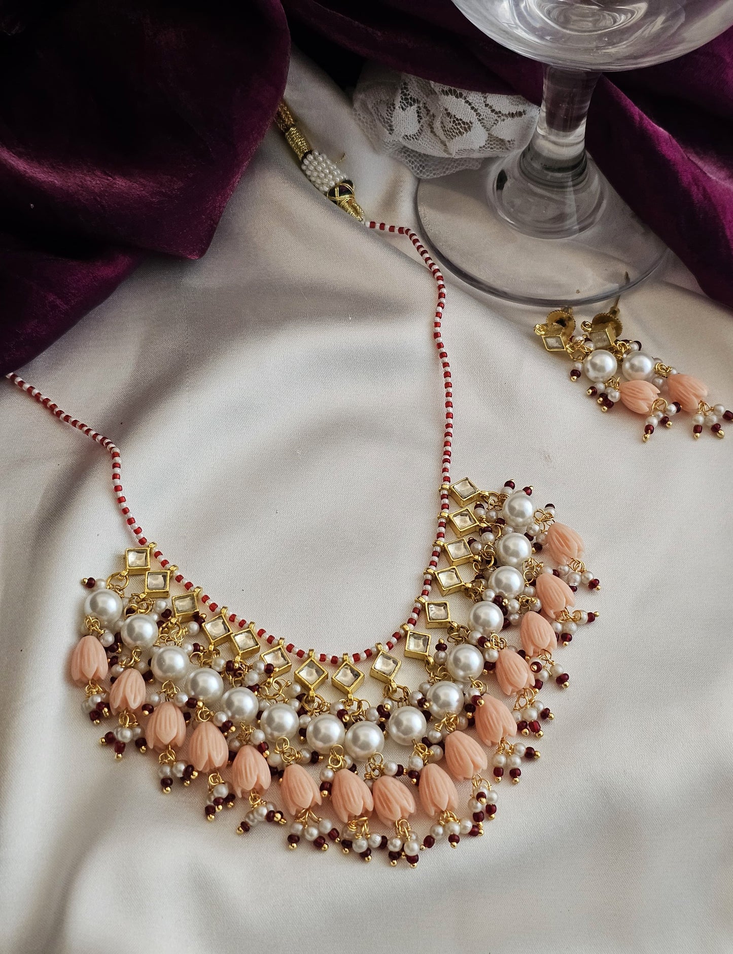 Regal Bloom Kundan Pearl Set