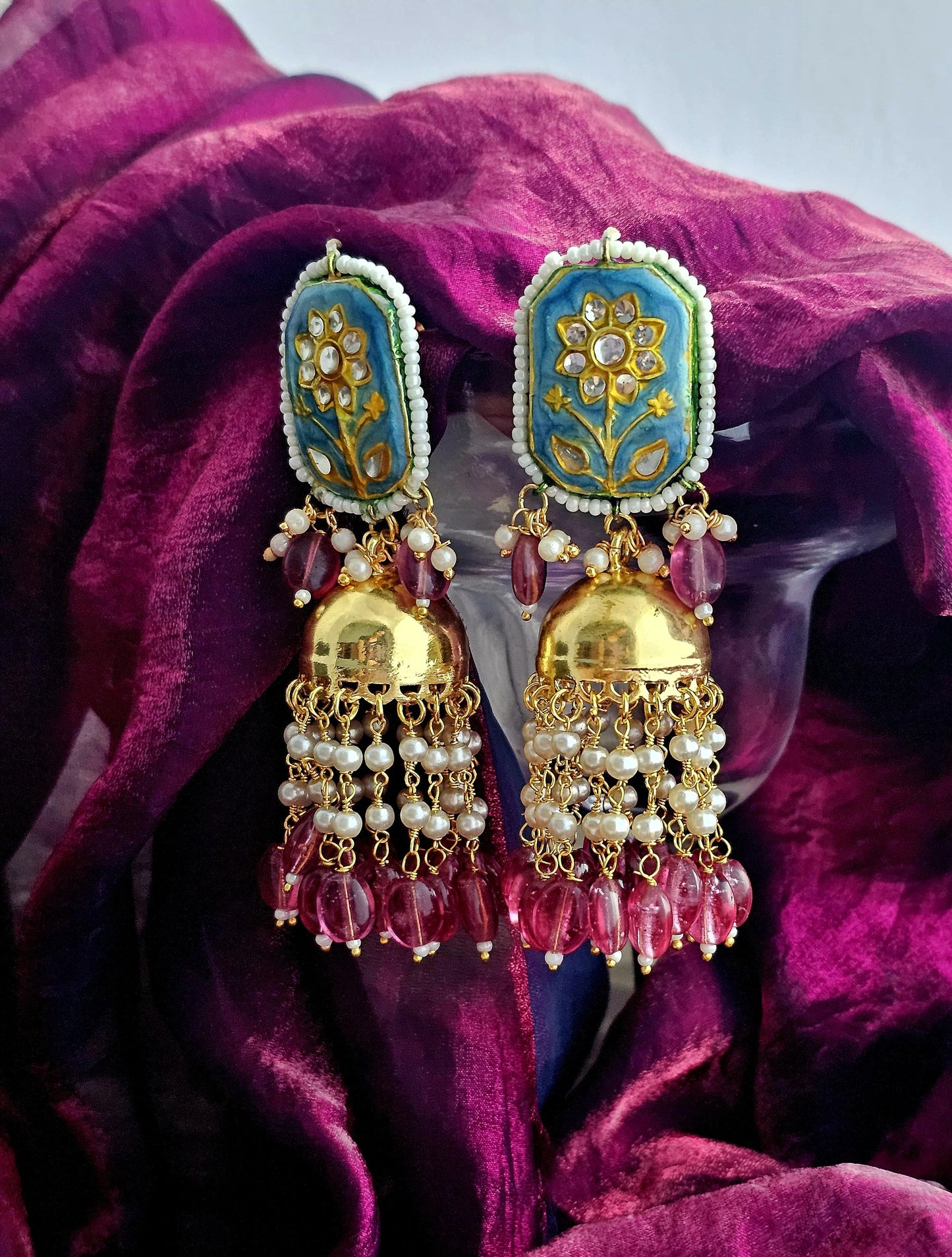 Heritage Carved Jhumka Earrings