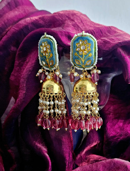 Heritage Carved Jhumka Earrings