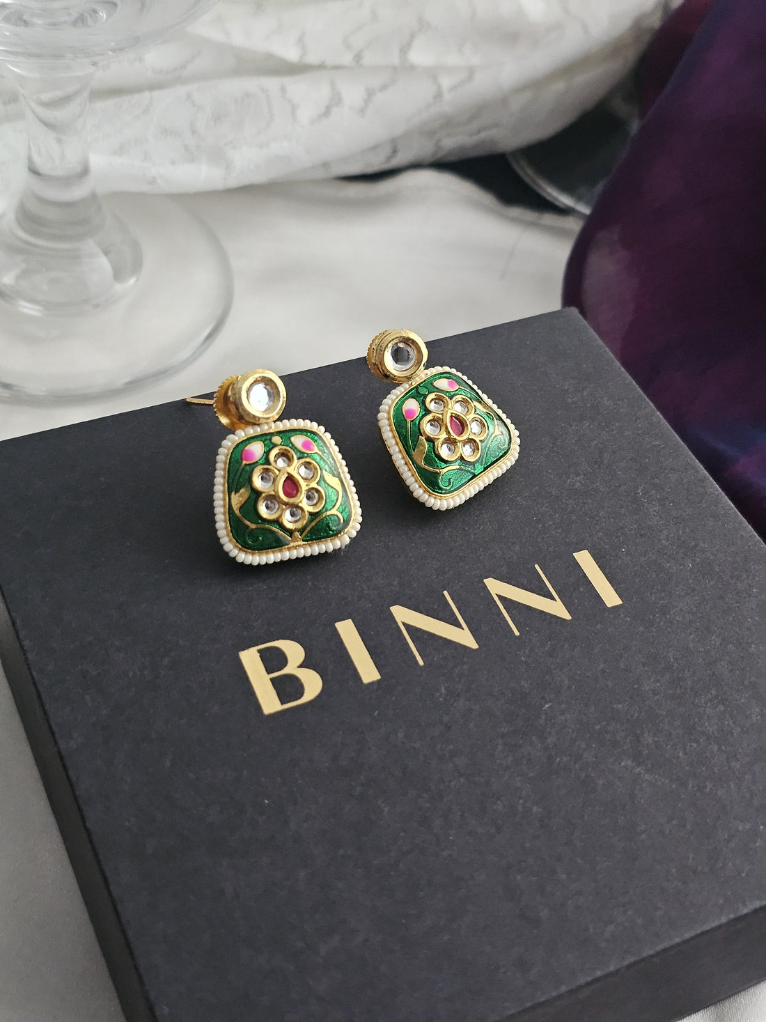 Meadow Charm Carved Earrings