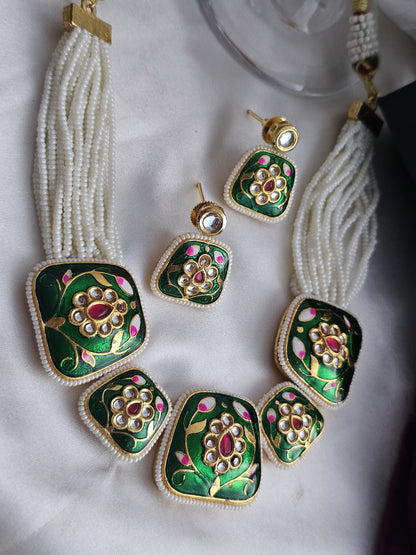 Emerald Enamel Meenakari Set