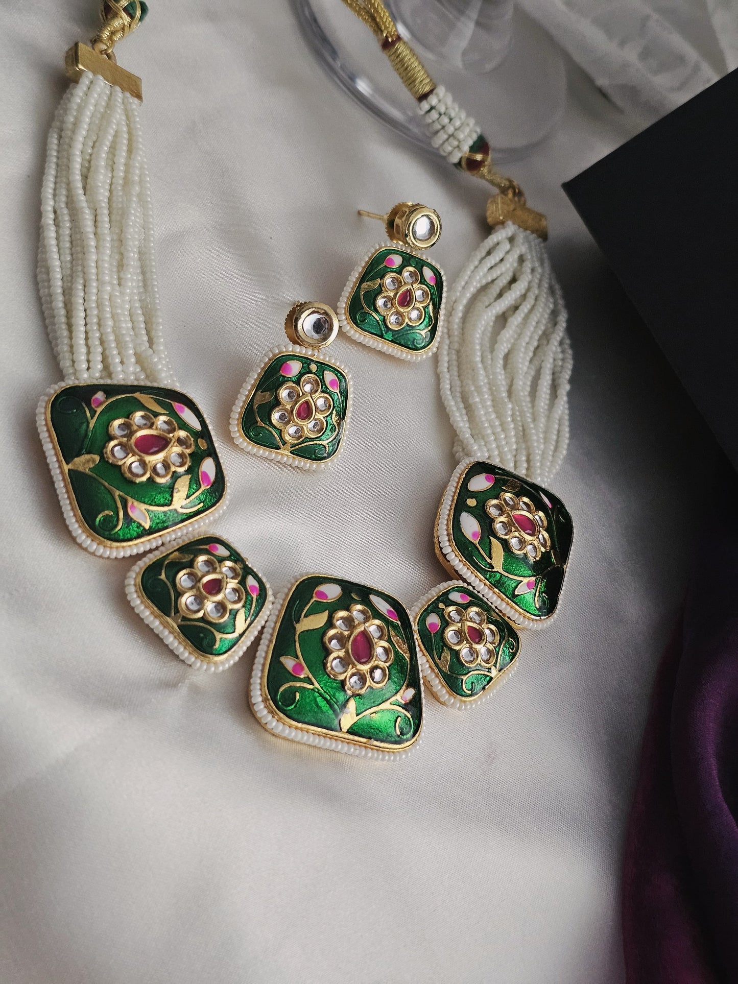 Emerald Enamel Meenakari Set