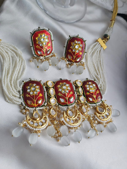 Scarlet Radiance Meenakari Set