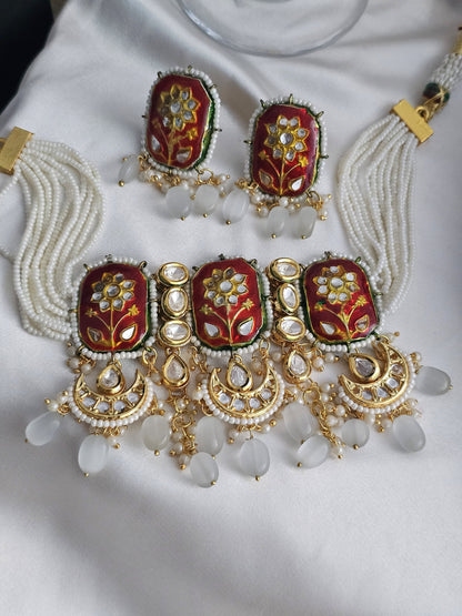 Scarlet Radiance Meenakari Set