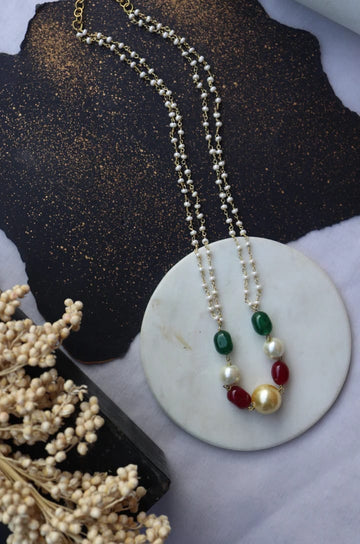 Rainbow Bloom Pearl Necklace