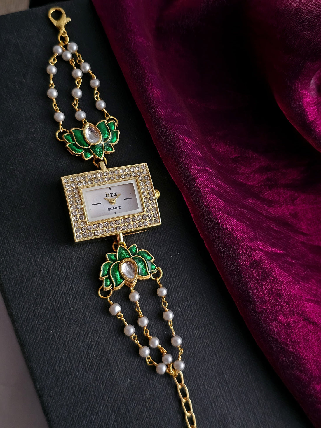 Lotus Glow Square Dial Watch