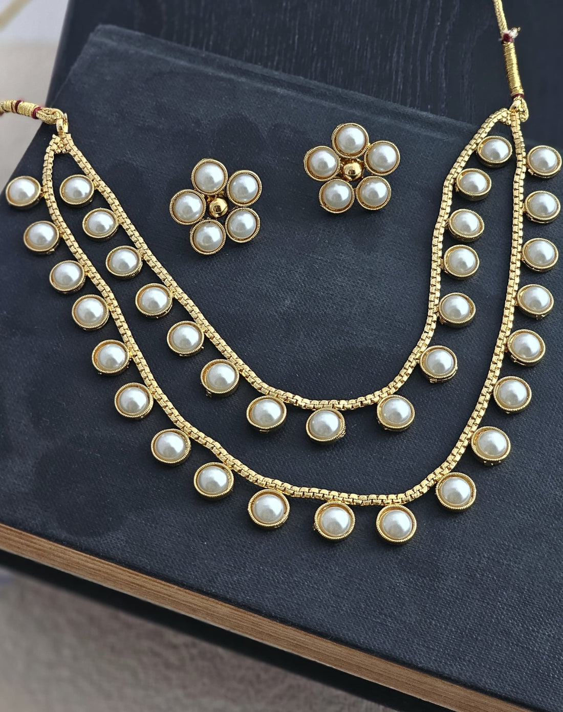 Veya Layered Pearl Necklace Set