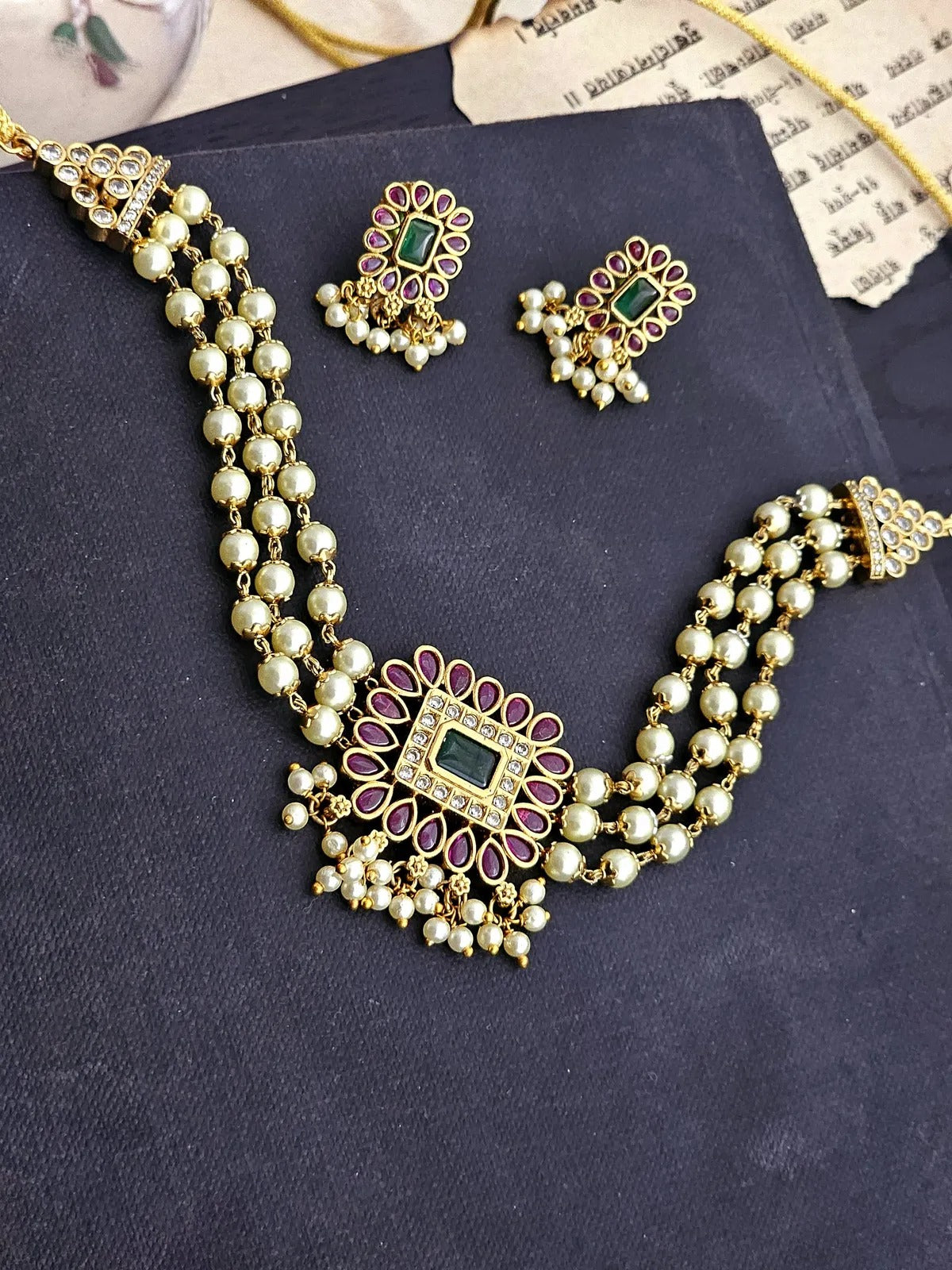 Radiant Pearl & Kundan Choker Set
