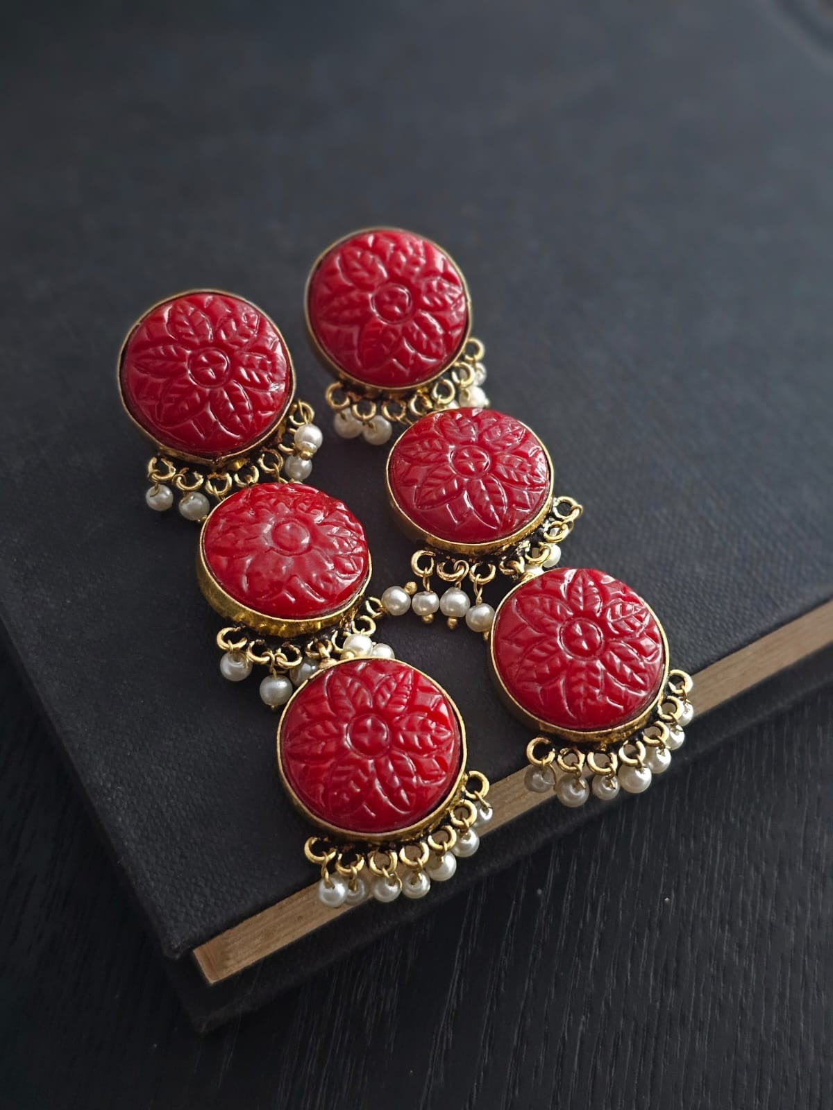 Monalisa Stone Bloom Luxe Pearl Earrings