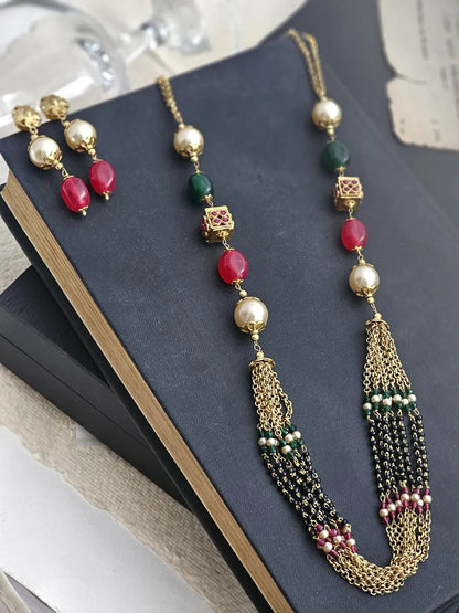 Gold-Plated Lumina Jade Multi-Layered Necklace Set