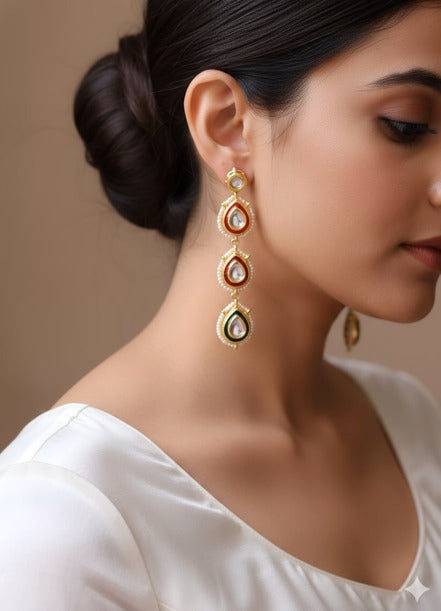 Dewdrop Kundan Earrings