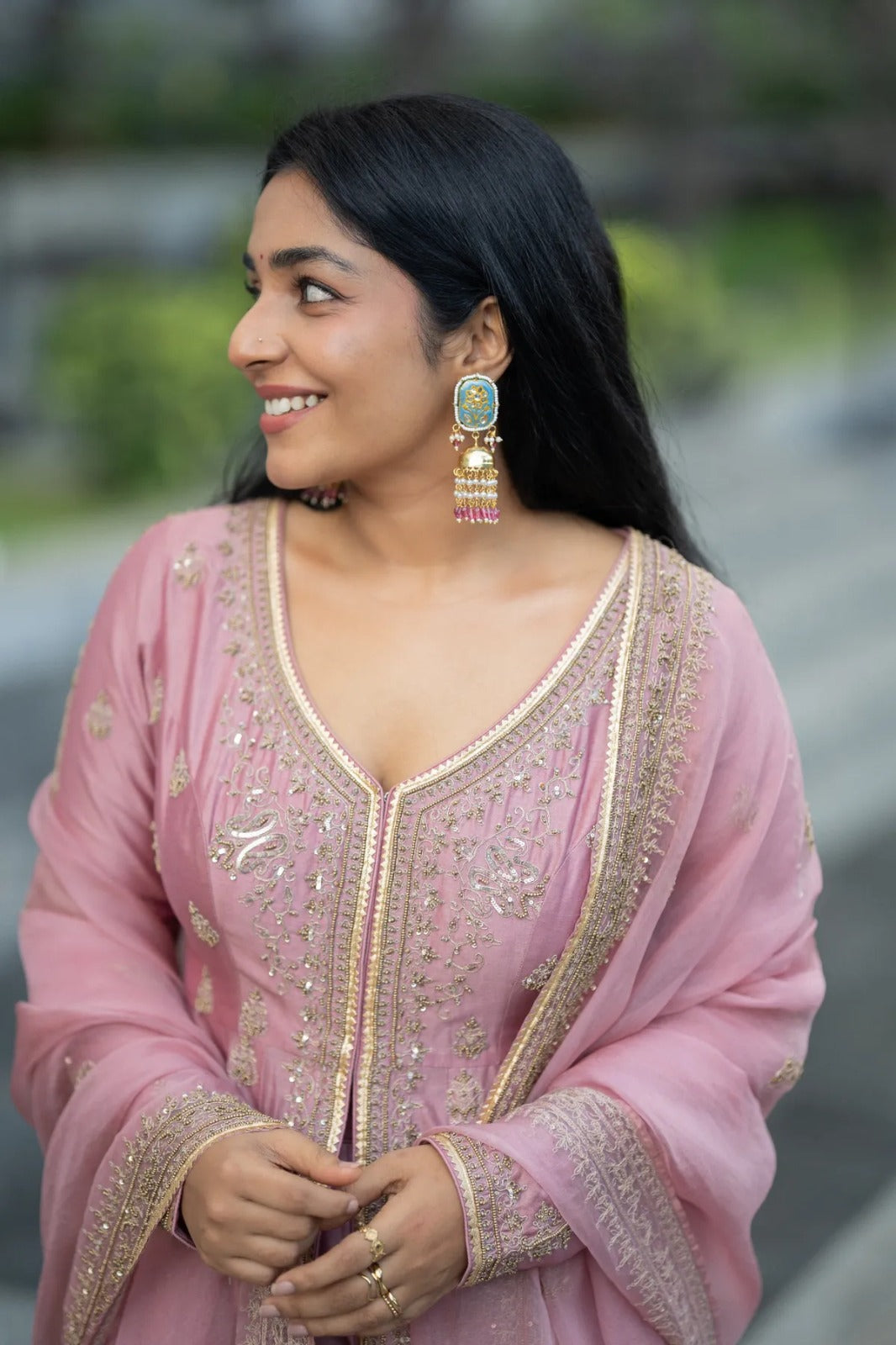 Heritage Carved Jhumka Earrings